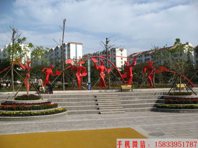 人物扭秧歌雕塑,不锈钢农村文化广场雕塑1